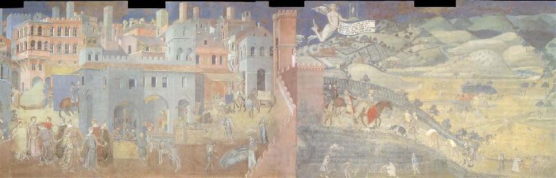 Ambrogio Lorenzetti Allegory of the peace France oil painting art